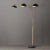 1970s Mid Century Luna Bella 3-Light Brass Floor Lamp by Nova of California - Matte Black, Weathered Brass, Gold Leaf, Black Marble Base For Sale - Image 4 of 18