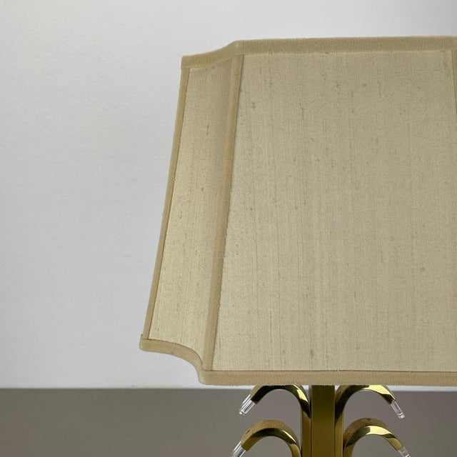 Hollywood Regency Brass and Acrylic Glass Table Light from WKR Lights, Germany, 1970s For Sale - Image 6 of 18