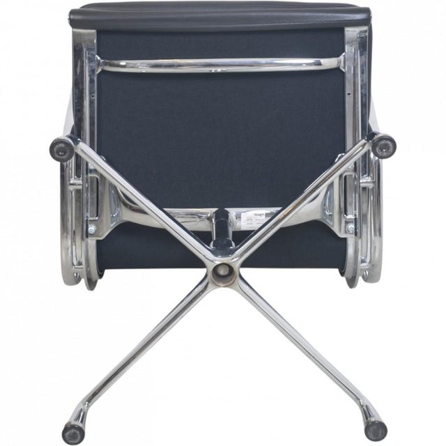 EA208 Chair in Black Leather by Charles Eames, 2000s For Sale - Image 15 of 17