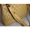 Chanel Quilted Beige/ Cream Lamb Skin Grand Shopper Chain Tote, Golden Hardware For Sale - Image 16 of 18