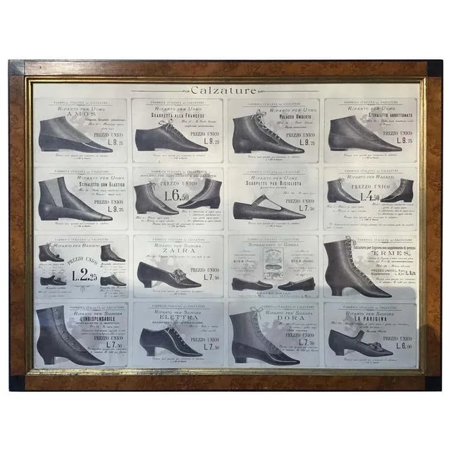 Light Gray 1880s Italian Shoe Advertisement For Sale - Image 8 of 8