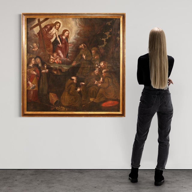 Early 18th Century Spanish Artist, Religious Figures, 1730, Oil on Canvas, Framed For Sale - Image 5 of 16