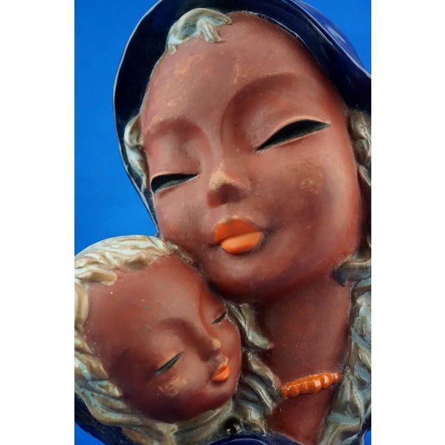 20th Century Art Deco Plaque of Madonna and Jesus in Terracotta by Kurt Goebel for Goldscheider, Austria For Sale - Image 11 of 18