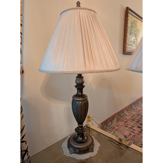 Metal Vintage Stiffel Brass Table Lamps- A Pair For Sale - Image 7 of 11