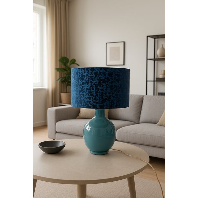 Gorgeous Zaccagnini table lamp from the 1970s, in excellent condition, with a beautiful handcrafted velvet lampshade The...