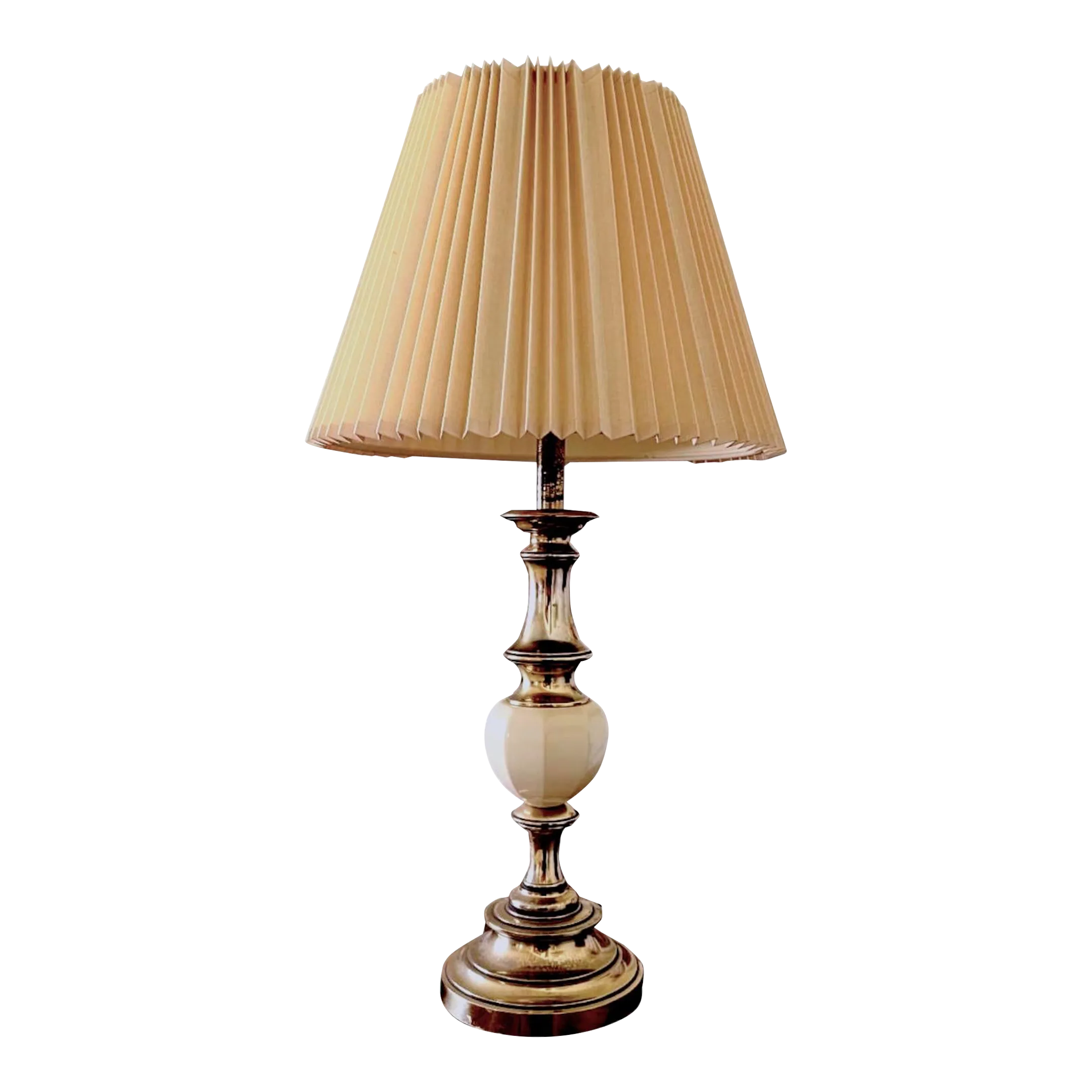 Vintage Brass Stiffel Lamp With Lenox Porcelain Sphere Shape