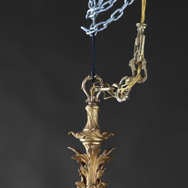 Bronze Early 19thC Large French Louis XIV Gilt Bronze 24-Light Foliate Chandelier For Sale - Image 8 of 12