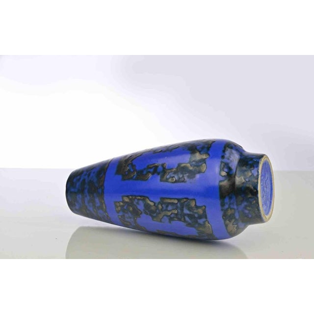 Mid-Century Blue Ceramic Vase by Strehla, Italy, 1950s For Sale - Image 4 of 5
