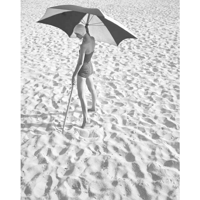 Girl on the Beach 1948 Beachwear fashion shoot featuring sunshades, 1948. Toni Frissell Antoinette Frissell Bacon (March...