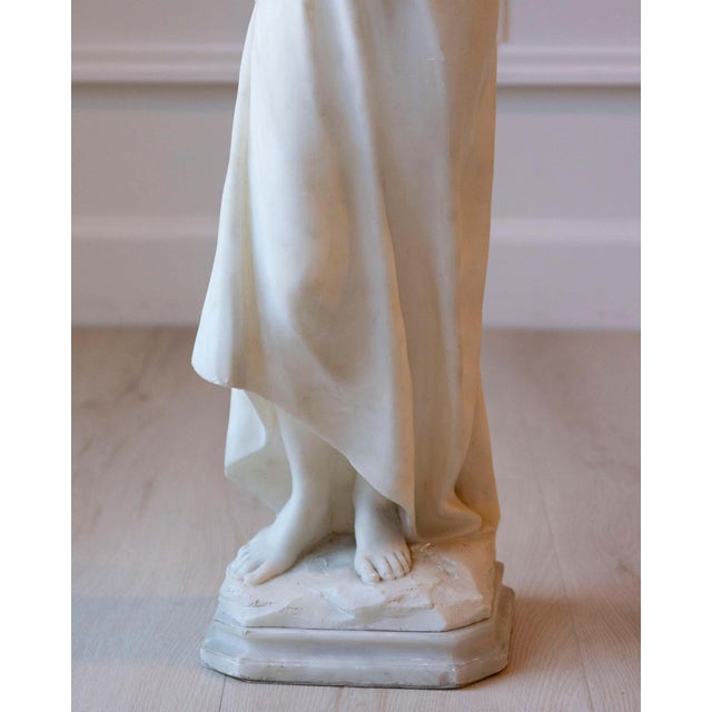 Late 19th / Early 20th-Century Volterra Alabaster Figure of a Flower Girl For Sale - Image 12 of 18
