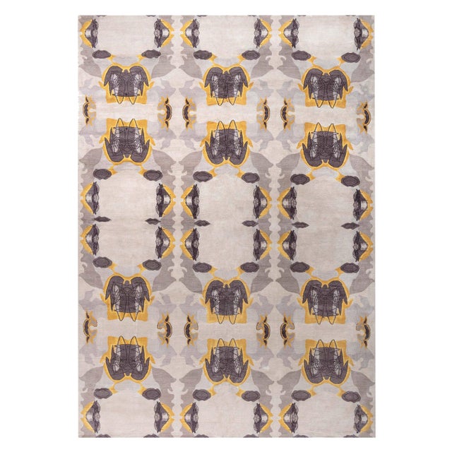 Eskayel-Culebra Cubic Abstract Handmade Wool Rug by Doris Leslie Blau For Sale