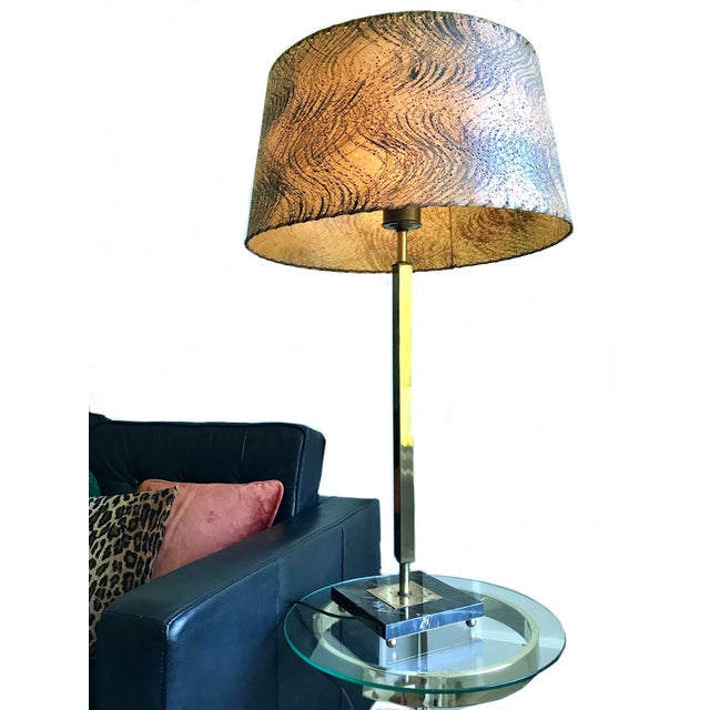 Stone 1950s Stiffel Mid Century Modern Large Brass and Marble Table Lamp/ 1950s Modernist Lamp For Sale - Image 7 of 8