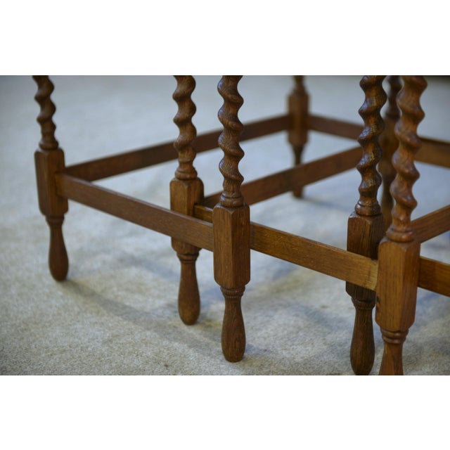 Rustic Oak Nesting Tables, 1950s, Set of 3 For Sale - Image 4 of 12