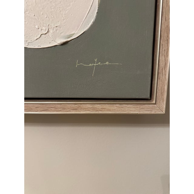 Man Yee “Green Top of the Morning” Original Impasto Floral Painting, 36” Square- New For Sale - Image 4 of 8