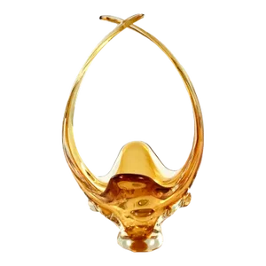 Lorraine Amber Art Glass Centerpiece Basket/Bowl