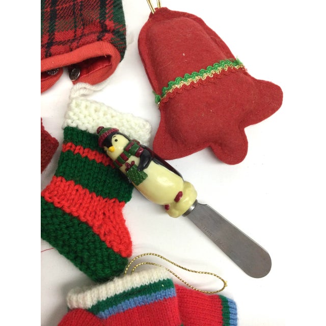 Textile Vintage Group Handcrafted Holiday Ornaments For Sale - Image 7 of 9