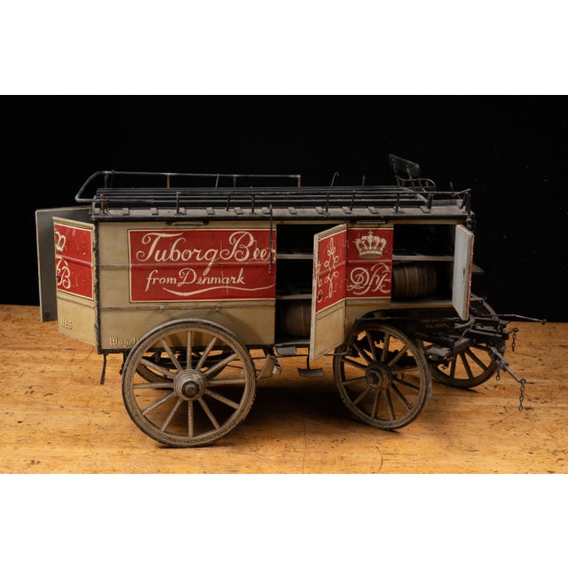 Antique Tuborg Beer Horse-Drawn Delivery Wagon Exhibition Model, Circa 1900s–1920s For Sale - Image 9 of 14