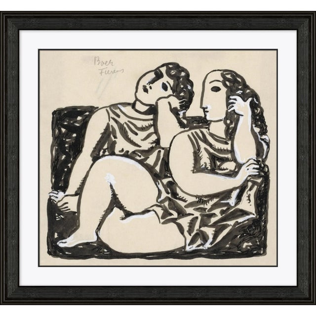Figurative Two Seated Women Framed Art Print by David Phoenix For Sale - Image 3 of 3
