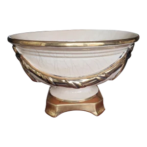 Vintage Ivory & Gold Centerpiece Bowl Jovaes Sl - Manises Spain