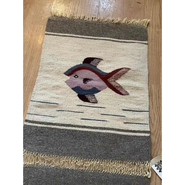 Mexican Vintage Handwoven Mexican Wall Art Tapestries- Set of 2 For Sale - Image 3 of 8