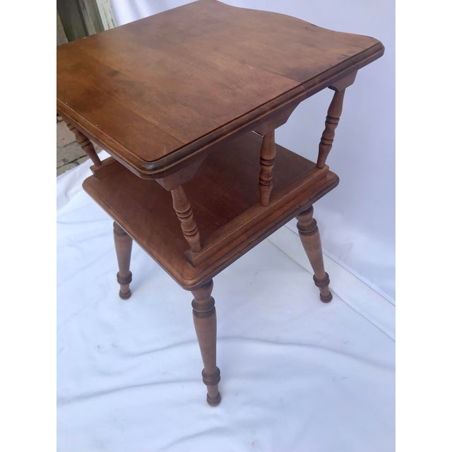 1960s Vintage Two-Tiered Maple Side End Table For Sale - Image 4 of 6