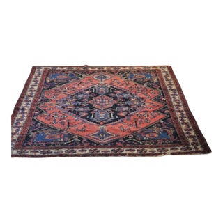 WATERMELON Tribal Antique Rug 4.8 x 5.9 For Sale