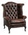 English Cowhide Chesterfield Wing Armchair For Sale