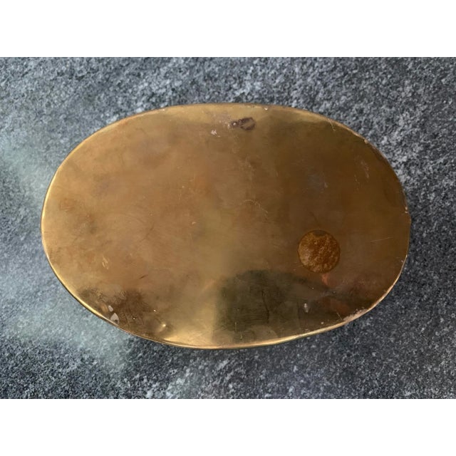 Mid 20th Century Vintage Oval Brass Planter For Sale - Image 4 of 8