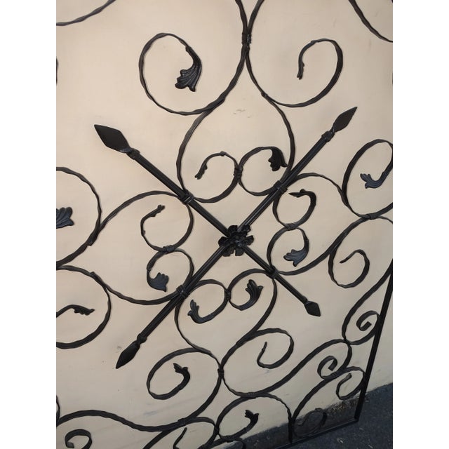 Large 56" Tall Spanish Style Black Metal Picture Wall Decor Art ~ Cross For Sale - Image 4 of 12