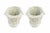 An exceptional pair of vintage mid-century cast stone garden trough planters featuring a refined Neoclassical design with...