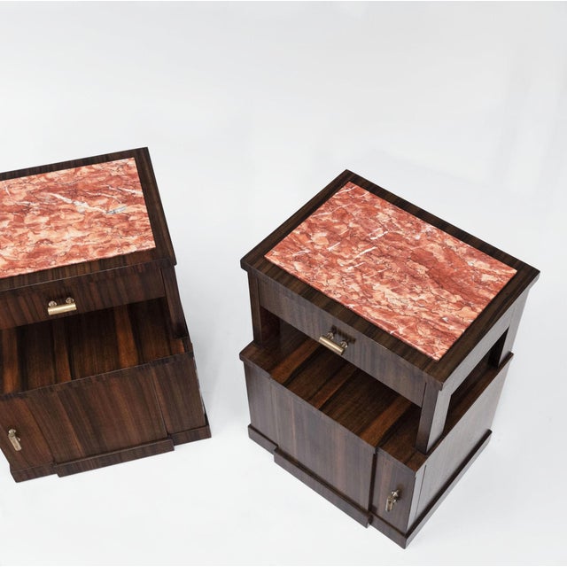 Wood Mid-Century Modern Italian Bedside Cabinets, 1950, Set of 2 For Sale - Image 7 of 16