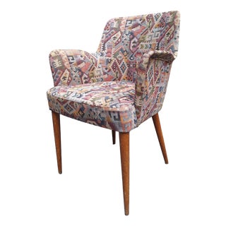 Armchair with Tapered Wooden Legs and Fabric by Osvaldo Borsani for Cassina, 1940s For Sale