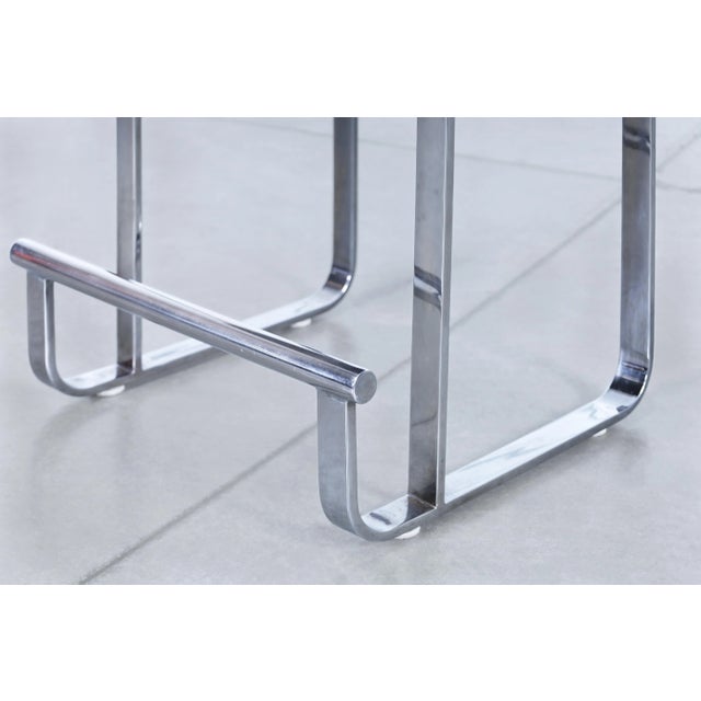 Wood Mid-Century Modern Chrome Sled-Base Counter Stools, 1970s For Sale - Image 7 of 12