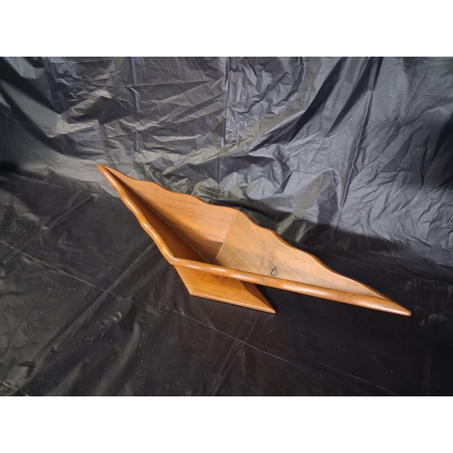 Mid Century Modern Sculpted Walnut Center Piece Bowl For Sale - Image 9 of 10