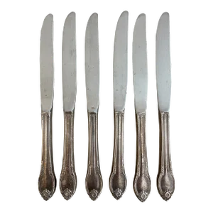 Antique "Remembrance" by International Silver Silverplate Hollow Knives 1948 Set of 6