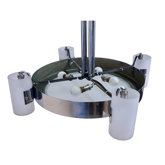 Ceiling Lamp with Cylindrical Glass Shades, 1930s For Sale - Image 9 of 16