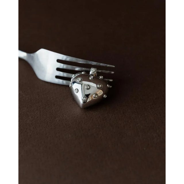 Vintage Pendant Heart in Plastic & Sterling Silver For Sale - Image 6 of 12