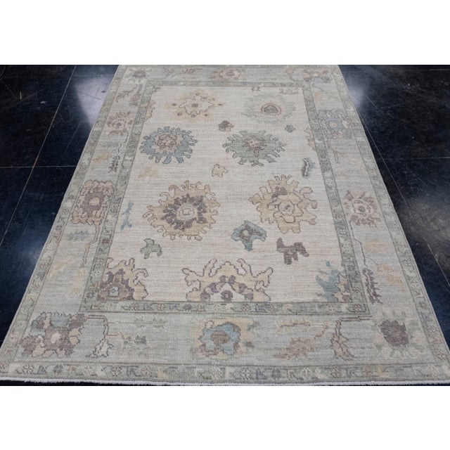 Turkish Oushak Rug 5'1" x 7' #16437 Explore a curated collection of hallway runners, wool rugs, and handmade masterpieces...