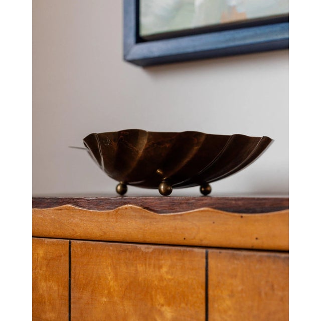 Metal Vintage Shell Bowl in Brass by Renzo Cassettiy, 1960s For Sale - Image 7 of 11