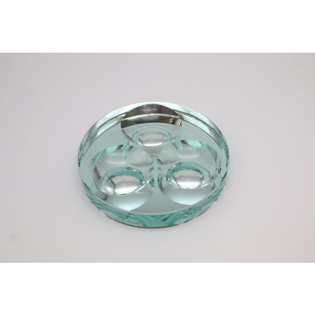 Green Glass Ashtray attributed to Fontana Arte, Italy, 1960s, in Very Good conditions. Designed 1960 to 1969 I have...