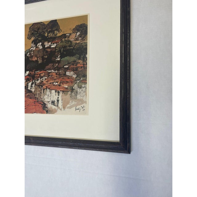 Vintage Framed and Signed Art Print “Mountain Village in Portugal” by N. G. Hartmann For Sale In Seattle - Image 6 of 7