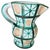 Beautiful hand painted Pitcher by Robert Picault from France, 1960's. White glaze with green and brown painted zig-zag...