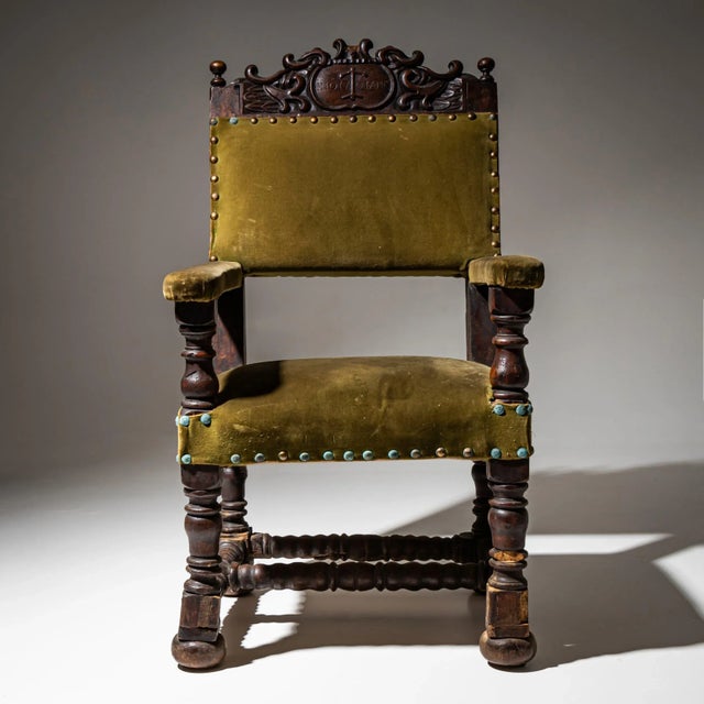 Early Baroque Armchair, 1701 For Sale - Image 4 of 7