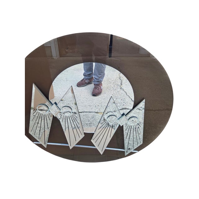 Vintage 1970s Jon Gilmore Owl Wall Mirror Geometric Silhouette Pop Art MCM Retro For Sale - Image 4 of 12