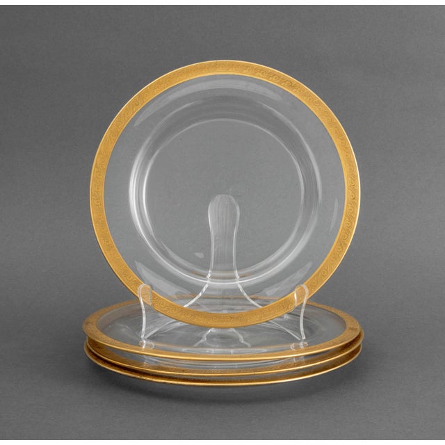 Modern Gilt Encrusted Glass Plates, 12 For Sale - Image 4 of 8