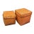 1970s Pair of Herringbone Woven - Rattan Storage Baskets For Sale