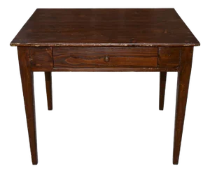 Fir Dining Table with Drawer, 1800s