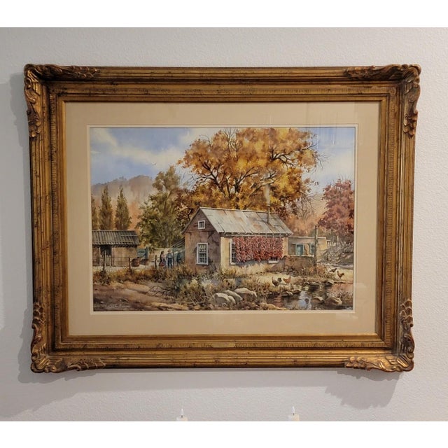 Goldenrod "Wall of Fire" New Mexico Original Watercolor by Stefan Kramer For Sale - Image 8 of 13