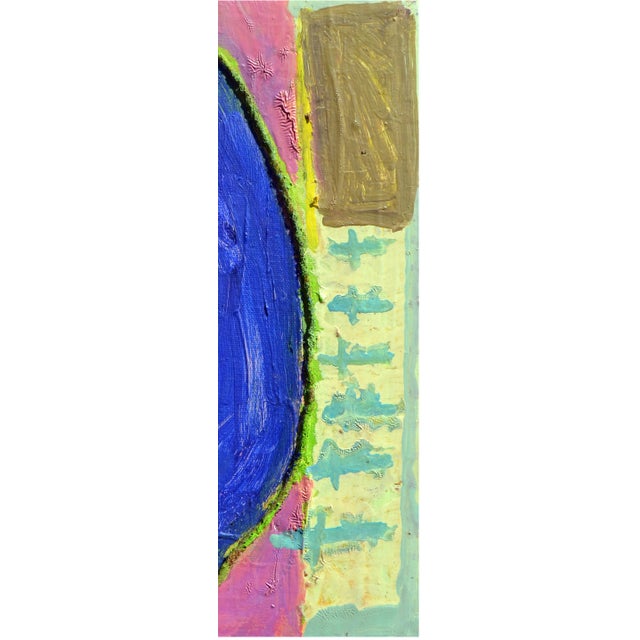 Figure in Blue Pool - Vintage Abstract Impressionist Composition in Oil by Kristin Cohen For Sale - Image 4 of 5