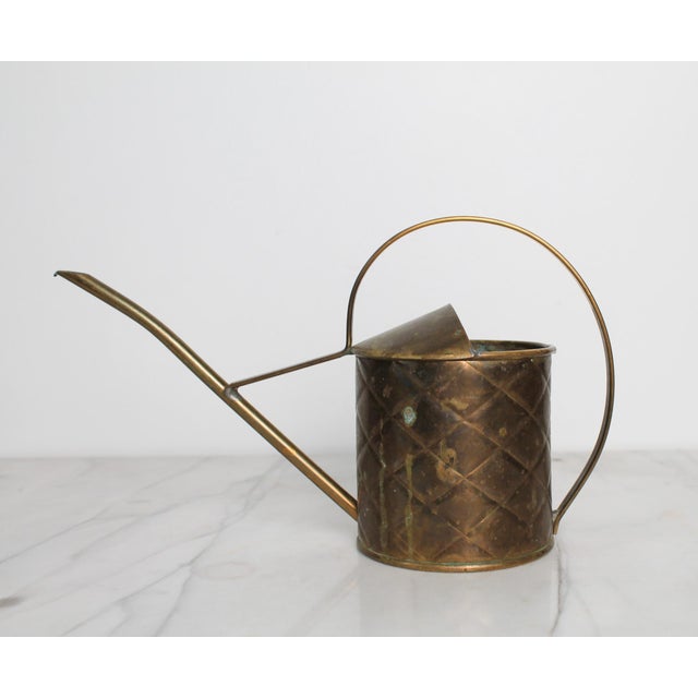 English Vintage English Brass Watering Can For Sale - Image 3 of 11